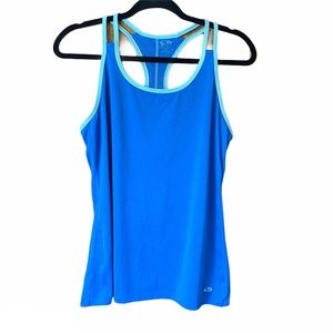 Champion Blue Racer Back Tank Top- Mesh Backing